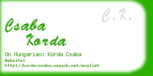 csaba korda business card